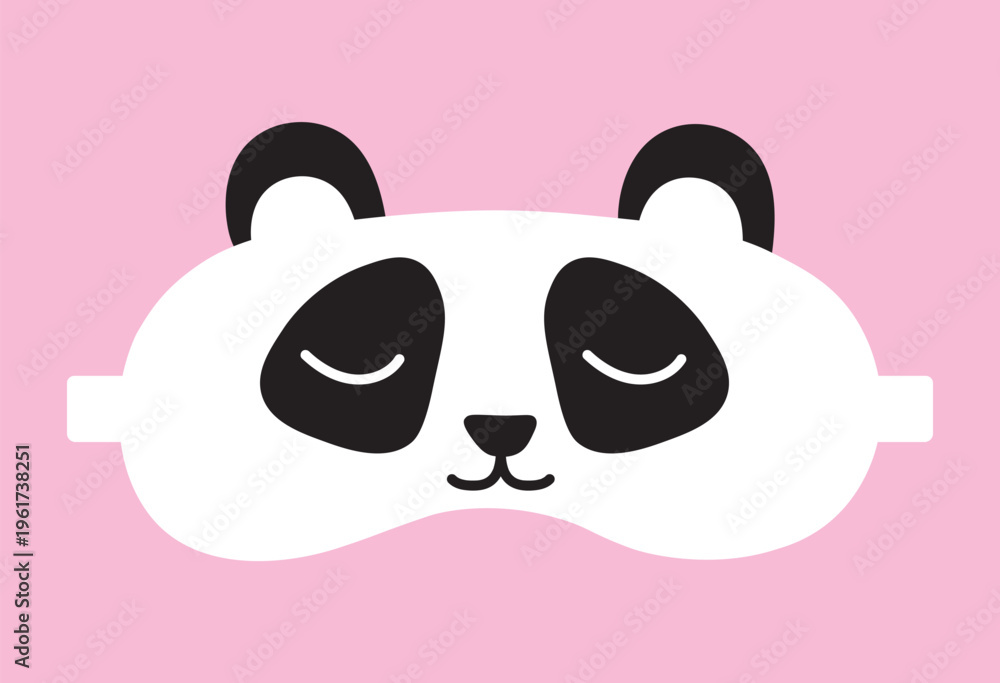 Fototapeta premium Mask for dreaming. Panda bear Night mask. Vector flat illustration.