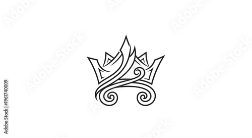 Elegant Crown Design - Artistic Symbol of Royalty and Power