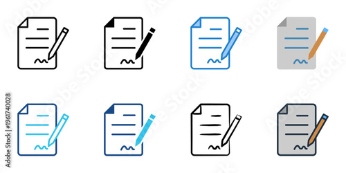 Customs form icons set multiple style collection. Editable stroke 
