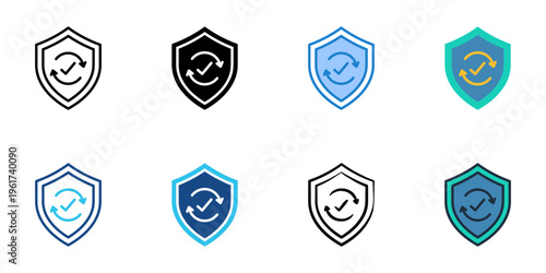 Insurance icons set multiple style collection. Editable stroke 
