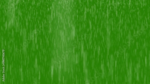 Looping rainfall animation with heavy rain streaks on green screen background