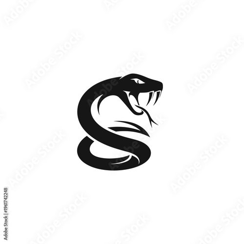 Black snake head logo design 1.