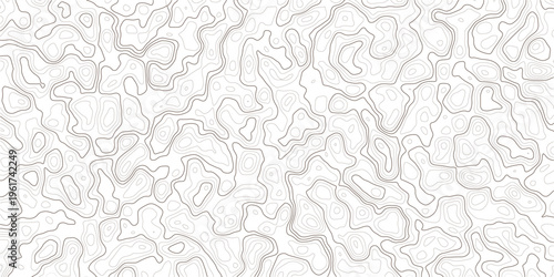Topographic map design with wavy lines and contours pattern