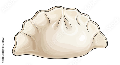 Single Delicious Dumpling Illustration