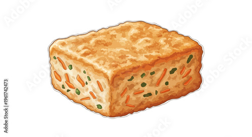 Square Baked Tofu with Vegetables