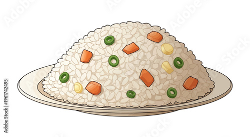 Steamed Rice with Vegetables