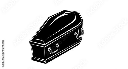 Black Coffin Illustration - Death, Funeral, End of Life Symbol