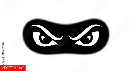 Intense Ninja Eyes Masked Stare, Stealthy Vigilance, Mysterious Threat