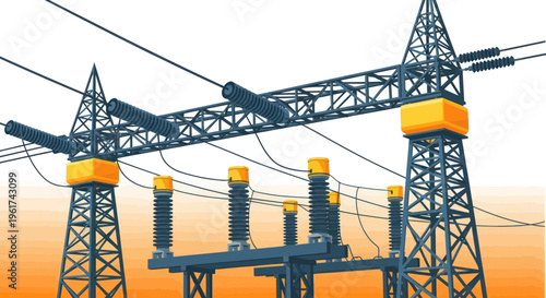 High Voltage Power Lines and Electrical Substation Infrastructure