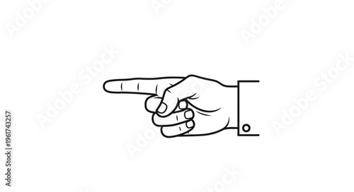Hand Pointing Left - A Clear Directional Gesture Illustration.
