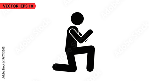 Stick Figure Praying - A Symbol of Faith and Supplication.