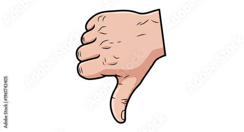 Hand Gesture - Thumbs Down - Disapproval and Negative Feedback.