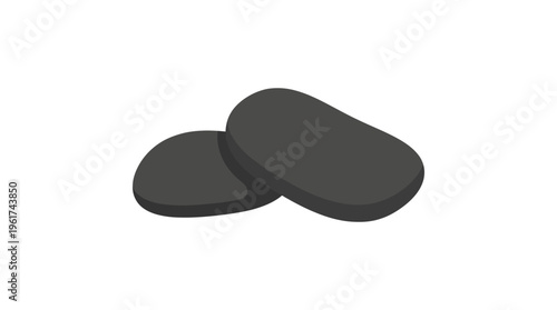 Two gray pills on transparent background for medical or health-related use