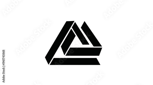 A vibrant and modern triangular logo design on transparent background