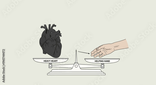 Human heart anatomy and medical checkup concept illustration