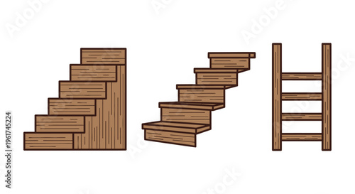 Wooden Staircases in Different Designs.
