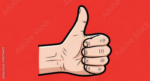 Hand Gesture - Thumbs Up Sign for Approval and Positive Feedback.