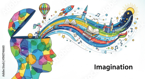 Vibrant Imagination Unleashed - A Colorful Mindscape of Creativity and Innovation.