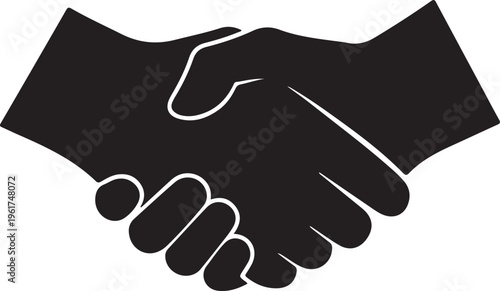 Handshake icon, business partnership symbol, agreement handshake, corporate deal