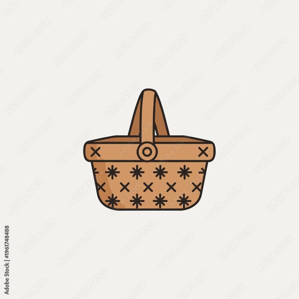Fototapeta premium Brown Woven Patterned Handbag Purse.