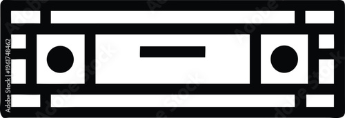 Black line icon of a modern spirit level device for accurate surface leveling