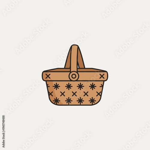 Brown Woven Patterned Handbag Purse.