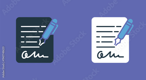 Checklist icon set with blue pen, minimalist flat vector icons, outline, glyph, linear, clipart, sticker style, task list, planning, productivity and workflow management concept.