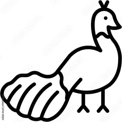Vector Icon Peacock, Animals, Zoology, Ornithology, Fauna, Wild Life
