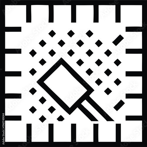 Chemical application process icon representing spray treatment for cleaning or pest control tasks