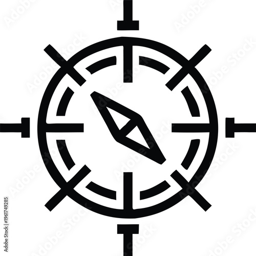 Classic navigational compass with a directional needle guiding adventurers and travelers