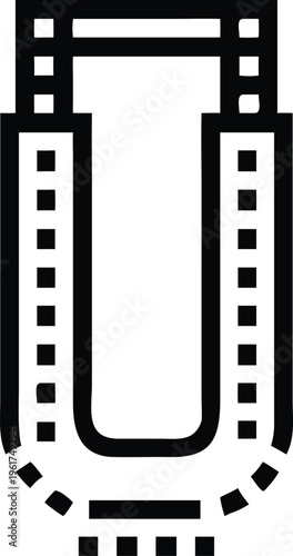Classic motion picture film strip frame with perforations ready for projection and viewing experience