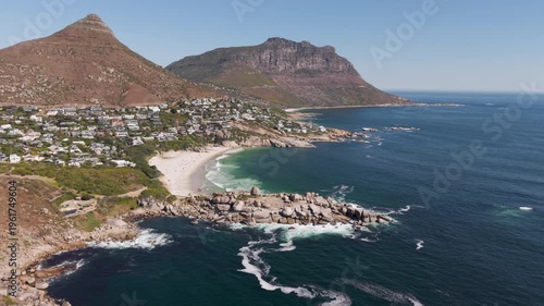 Aerial view of Cape Town coastline, South Africa