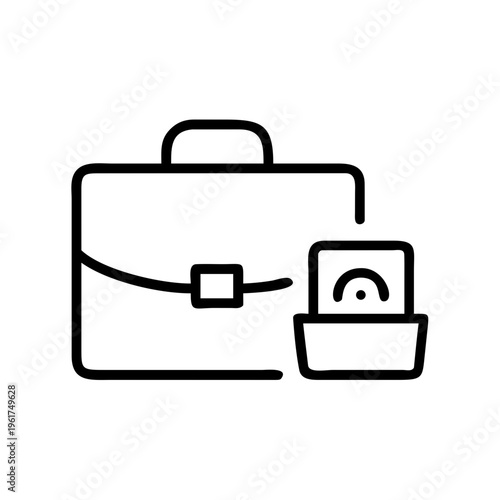 Briefcase with smile icon inside representing job satisfaction career happiness work fulfillment