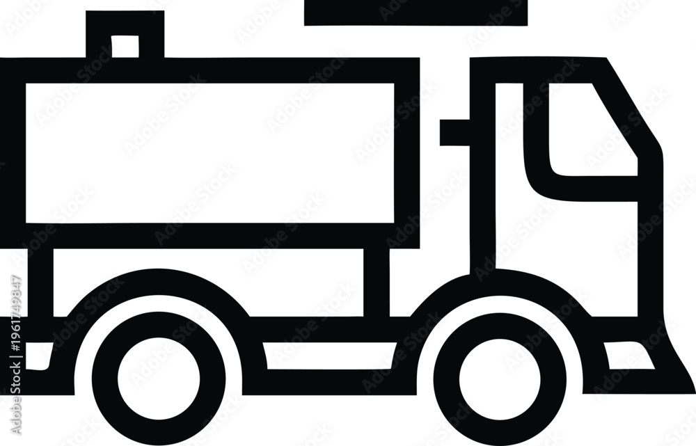 Naklejka premium Compact utility tanker truck for liquid delivery and municipal service operations