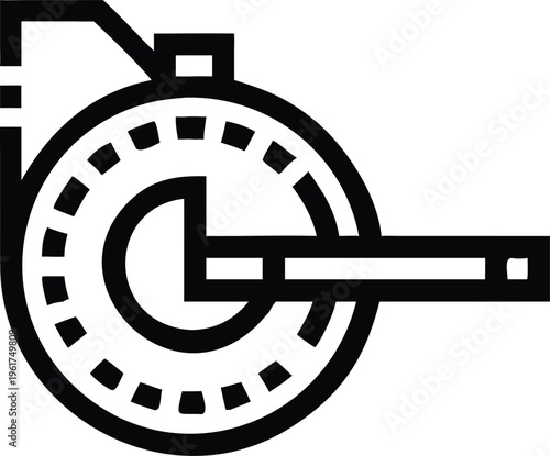 Compact Retractable Measuring Tape Reel Icon for Construction and DIY Projects