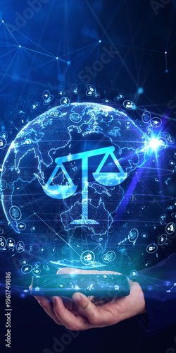 Business, Technology, Internet and network concept. Labor law, Lawyer, Attorney at law, Legal advice concept on virtual screen.