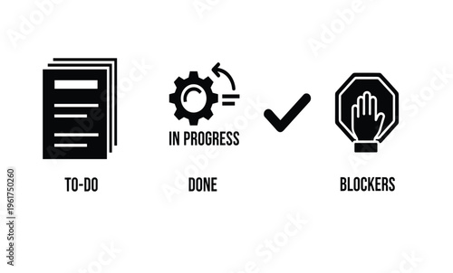 Black icons of to do list.