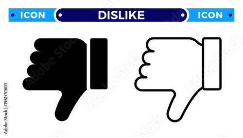 Negative Feedback and Customer Dissatisfaction Thumbs Down Vector Icon Set