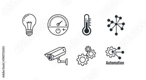 Automation Technology Industrial Control Icons.
