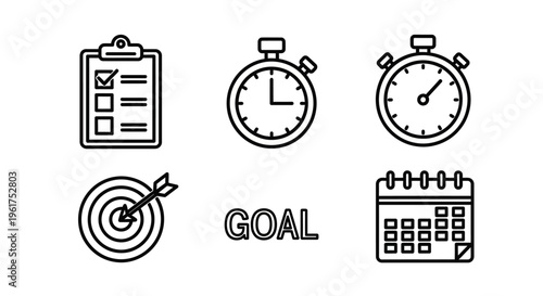 Goal setting with clock calendar target.