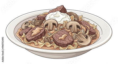 Beef Stroganoff with Noodles and Mushrooms