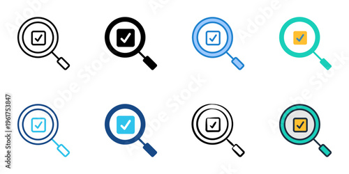 Audit icons set multiple style collection. Editable stroke 
