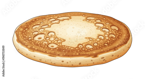 Golden Brown Pancake with Bubbles