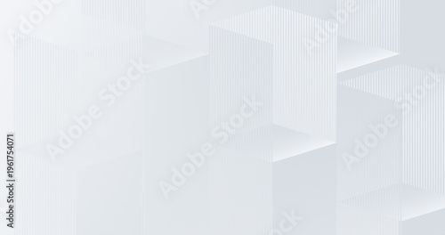 Abstract white off 3D columns background with soft shadows and minimal geometry. Clean corporate design with depth and empty space, ideal for business, data and presentation layouts.
