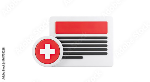 Free Download 3D Medical Icon: Plus Sign and Document - GFXLoad