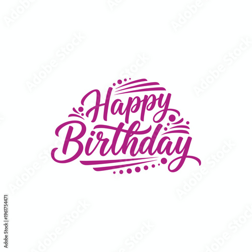 Happy Birthday Vector Illustration with Party Balloons and Confetti