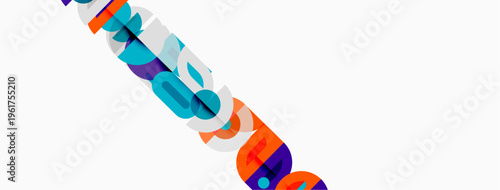 Abstract colorful text spells masterclass. Shapes overlap creating dynamic visual effect. White background provides contrast.