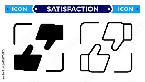 Positive Review Feedback and Customer Satisfaction Chat Vector Icon Set