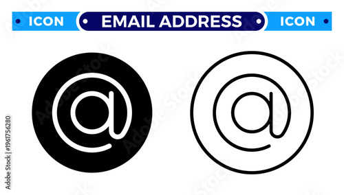 Email Address and Electronic Contact Information Vector Icon Set