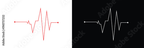 Heart beat graph, heartbeat red line vector, pulse red vector, EKG cardio line red vector illustration isolated on white background. Vector Illustration . EPS 10 .